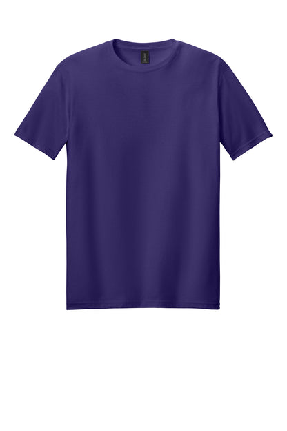Front View of Purple Gildan Softstyle T-Shirt. 64000 plain
