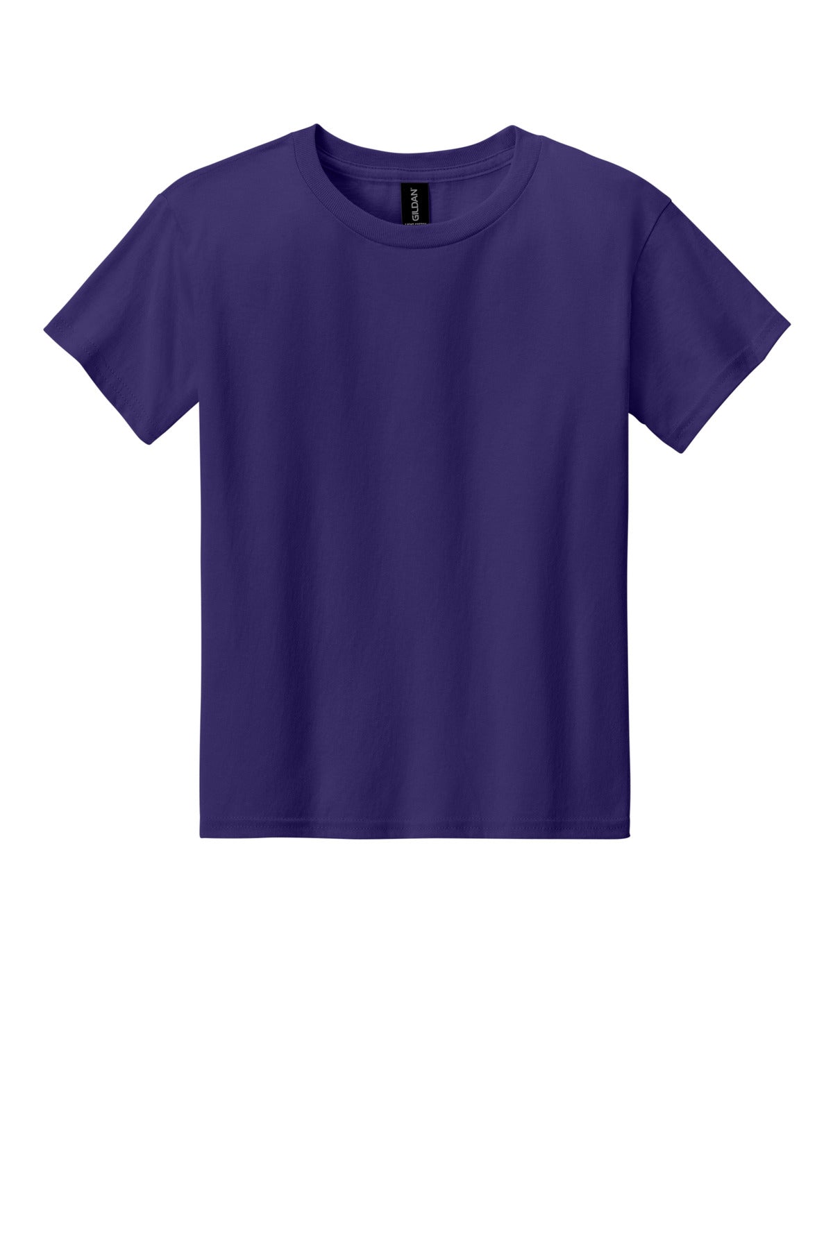 Front View of Purple Gildan Youth Light Cotton Tee 3000B plain