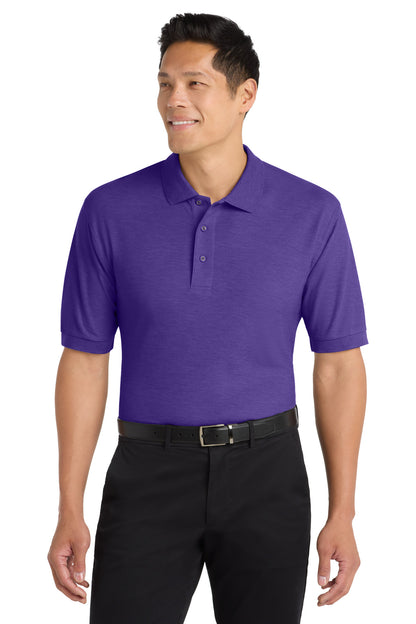 Front View of Purple Port Authority Silk Touch Polo K500 plain