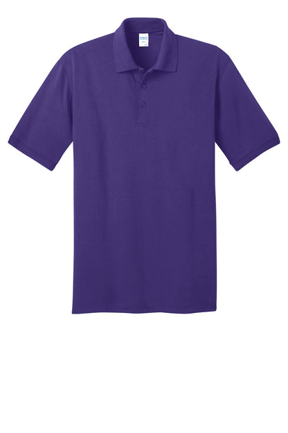Front View of Purple Port & Co Core Blend Jersey Knit Polo. KP55 plain
