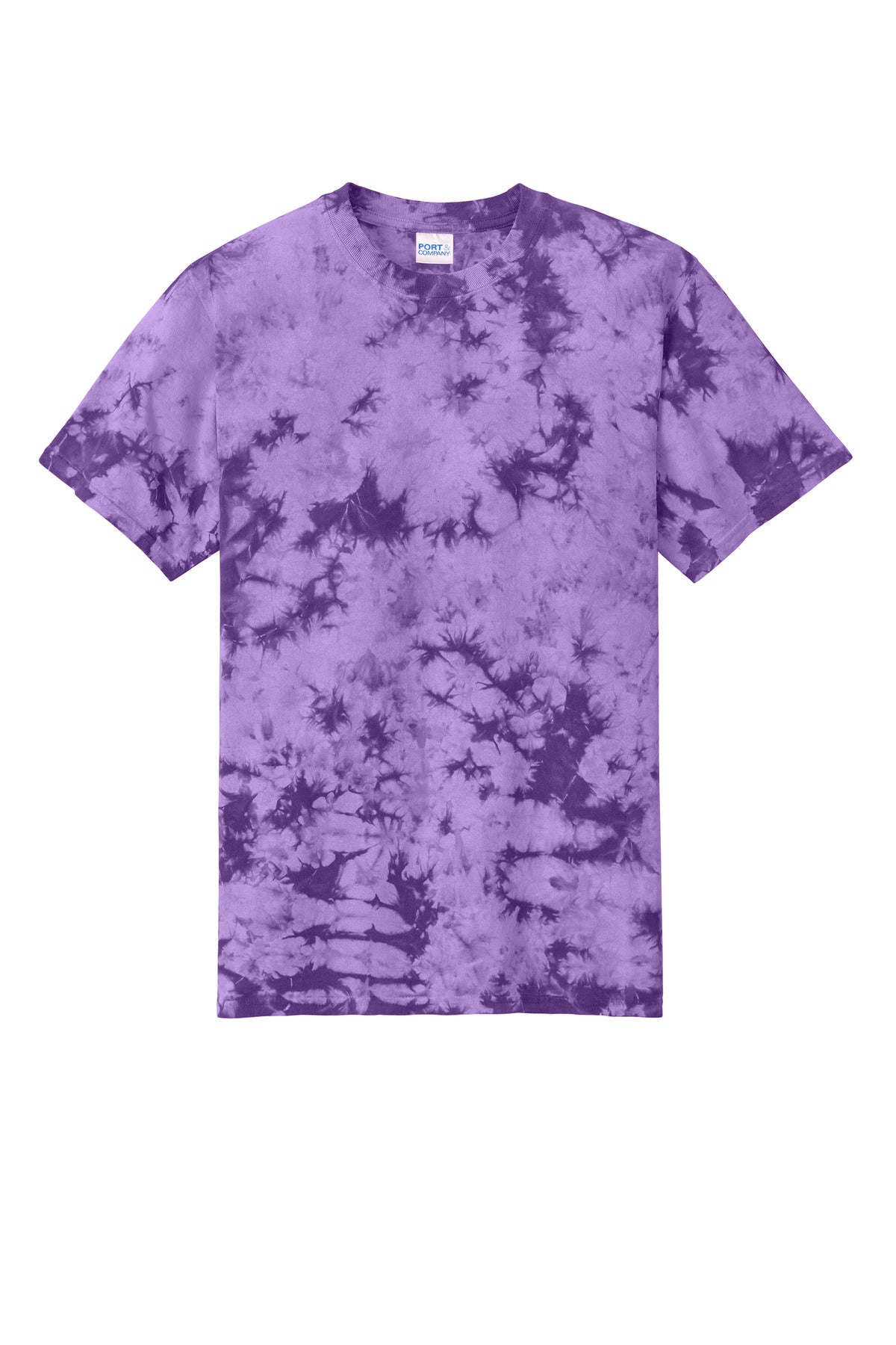Front View of Purple Port & Co Crystal Tie-Dye Tee PC145 plain