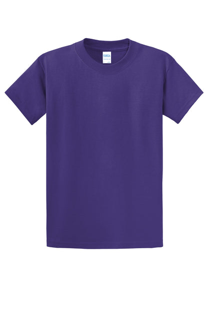 Front View of Purple Port & Co Essential Tee. PC61 plain