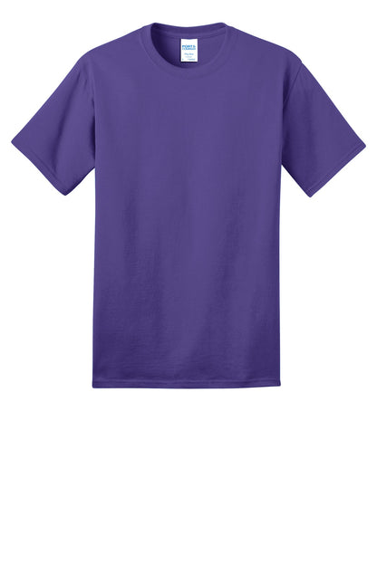 Front View of Purple Port & Co Ring Spun Cotton Tee. PC150 plain