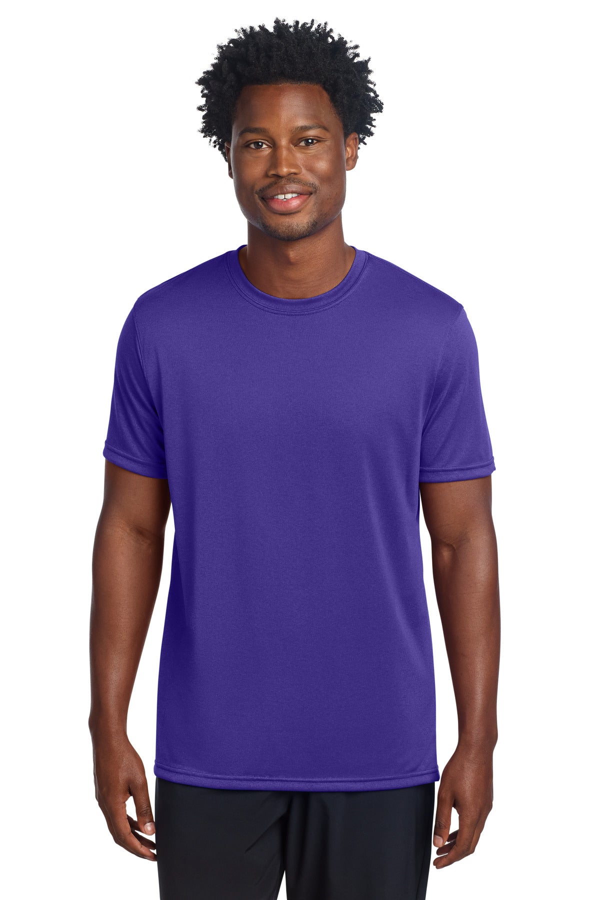 Front View of Purple Sport-Tek Echo Tee ST760 plain