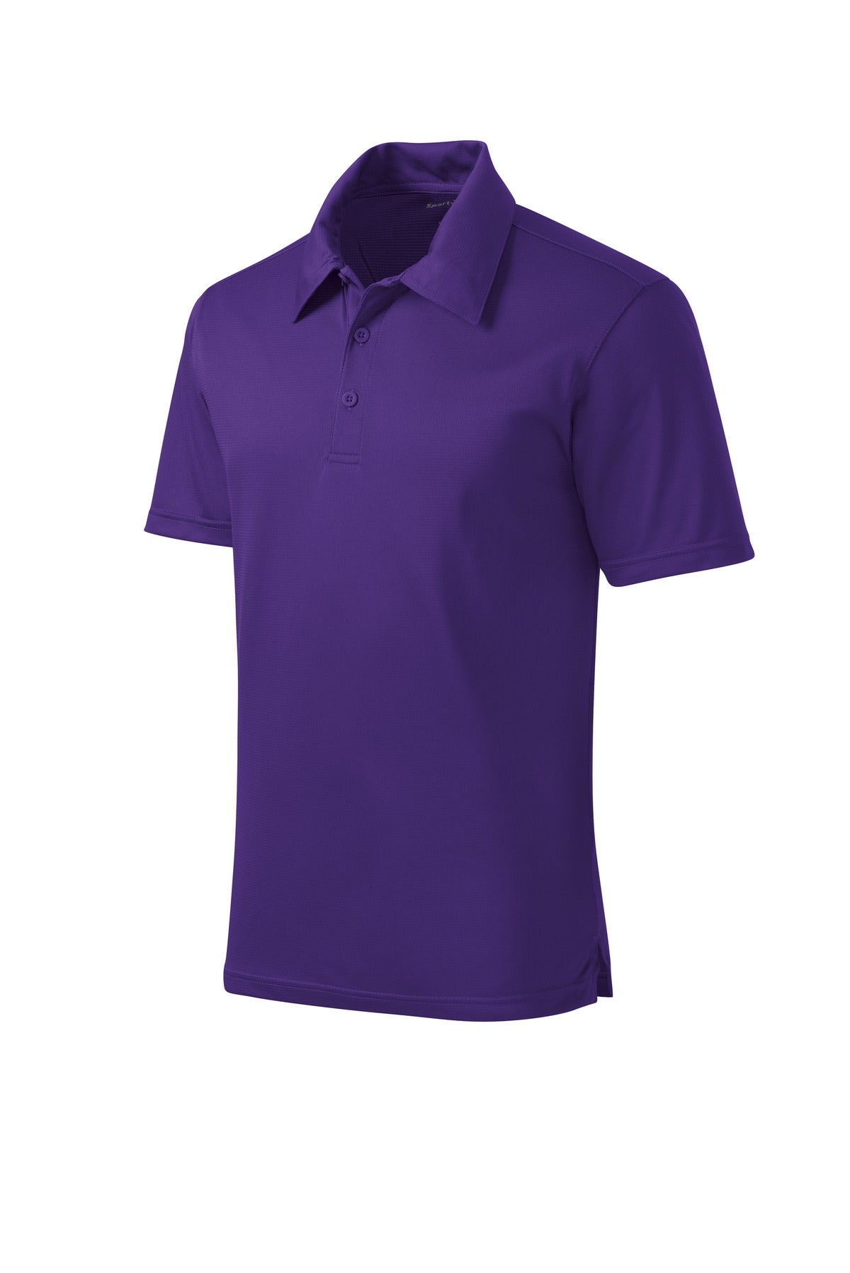 Front View of Purple Sport-Tek PosiCharge Active Textured Polo. ST690 plain