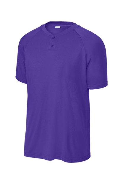 Front View of Purple Sport-Tek PosiCharge Competitor 2-Button Henley ST359 plain