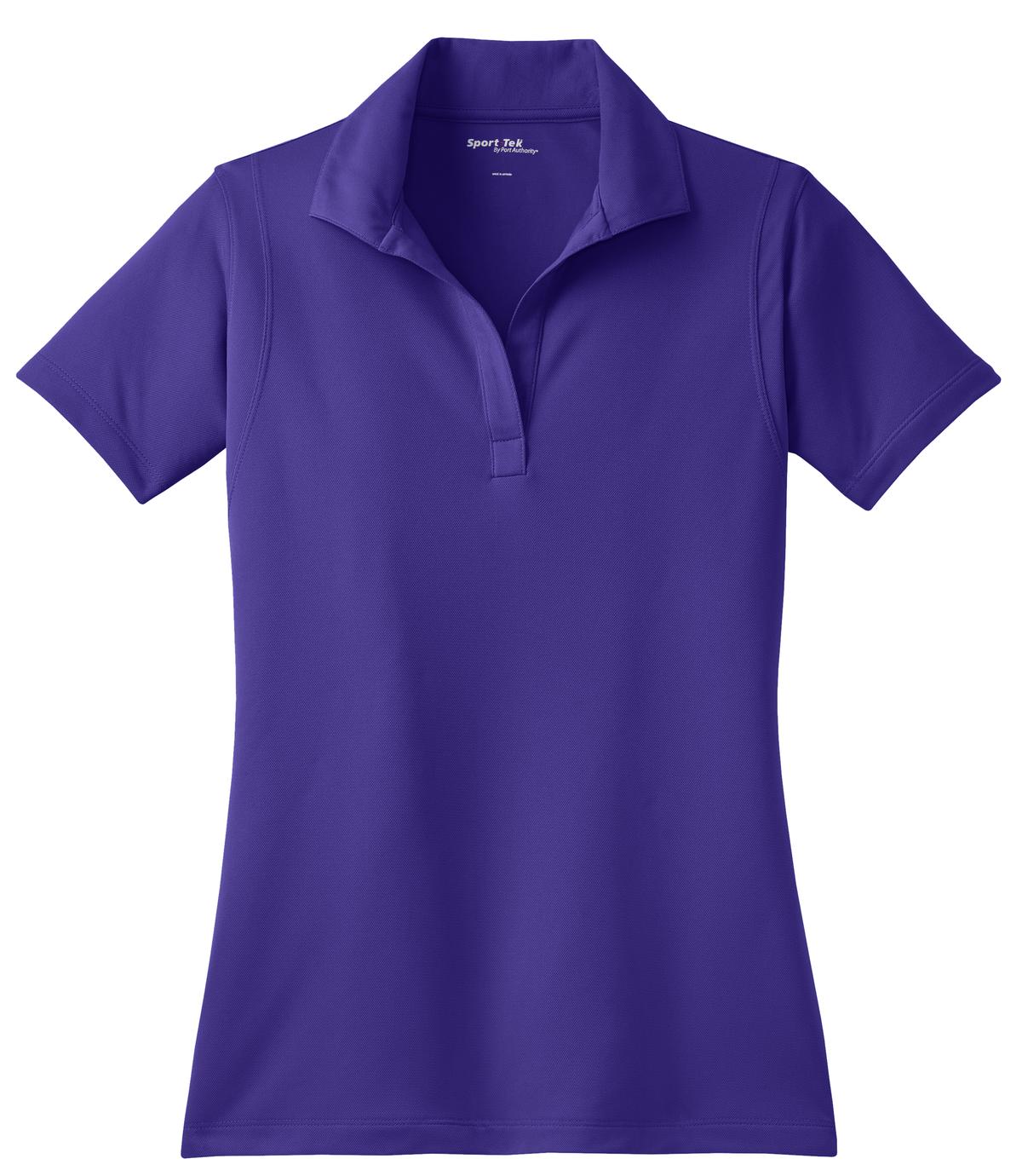 Front View of Purple Sport-Tek Women's Micropique Sport-Wick Polo. LST650 plain