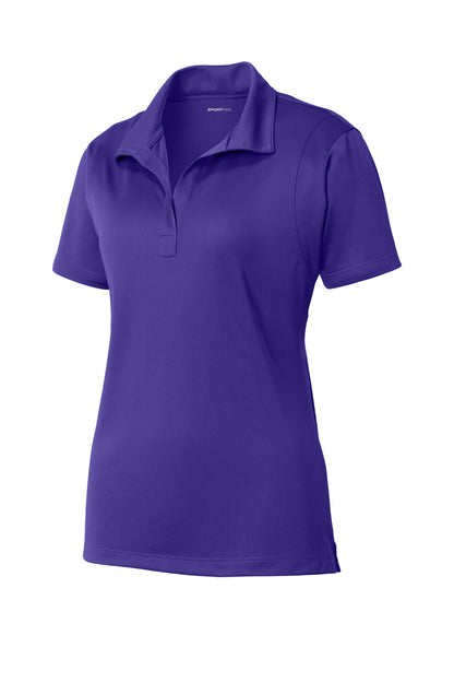 Front View of Purple Sport-Tek Women's Micropique Sport-Wick Polo. LST650 plain