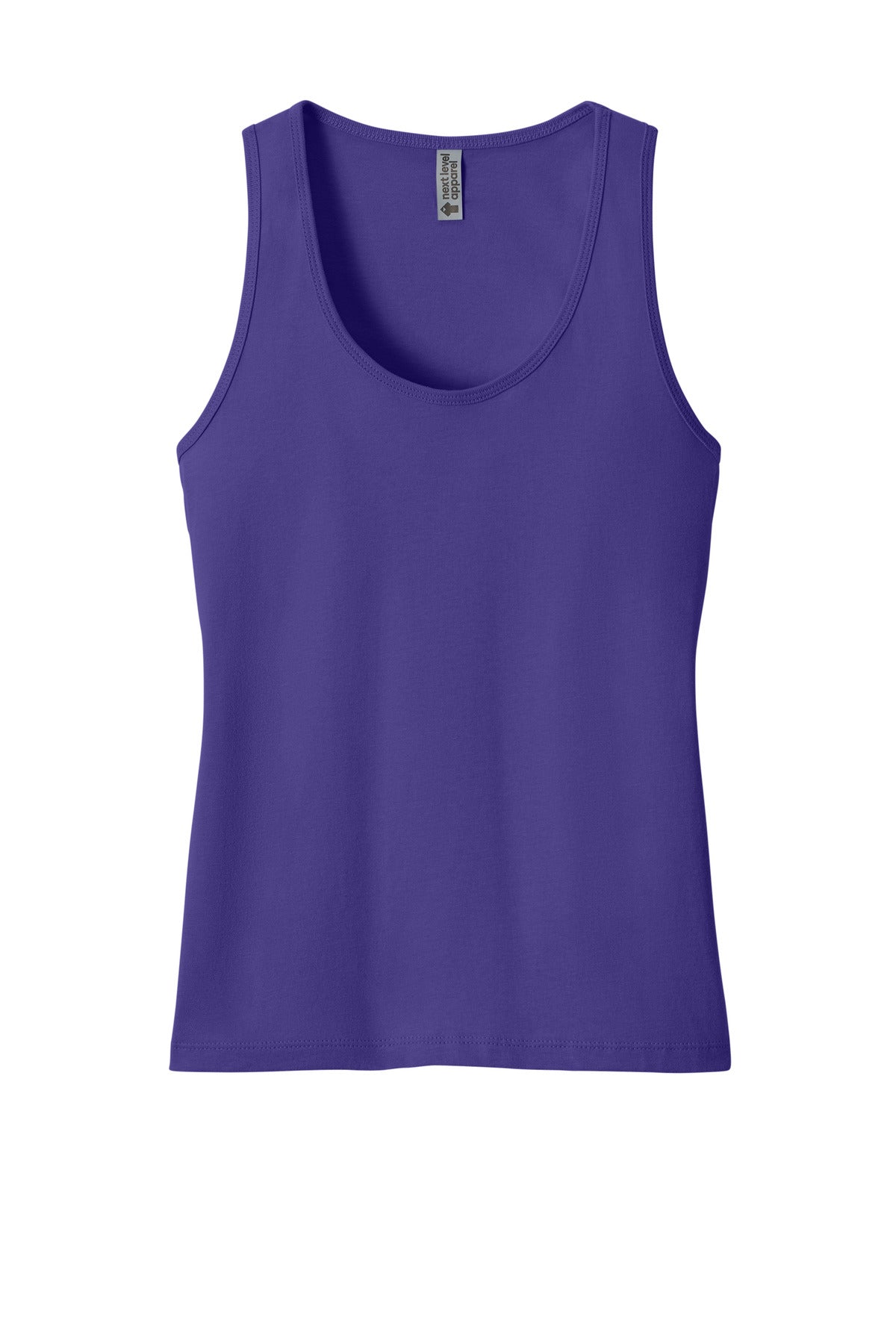 Front View of PurpleRush Next Level Apparel Women's Cotton Tank NL3933 plain