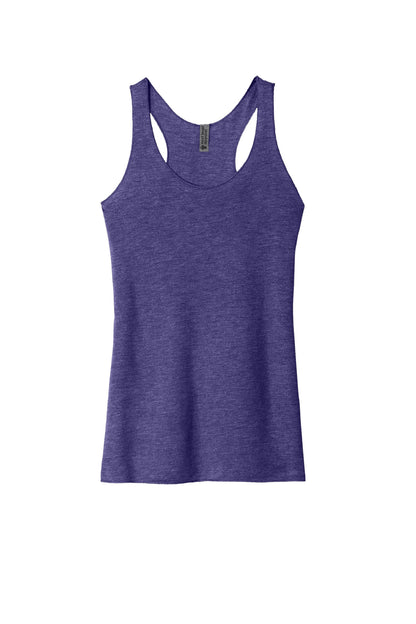Front View of PurpleRush Next Level Apparel Women's Tri-Blend Racerback Tank. NL6733 plain