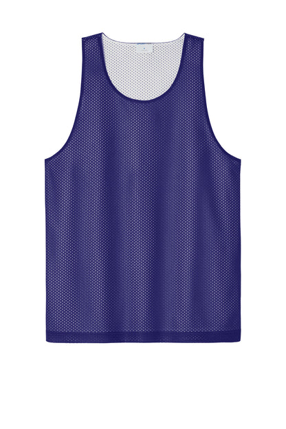 Front View of Purple/Wh Sport-Tek PosiCharge Reversible Mesh Tank ST5000 plain
