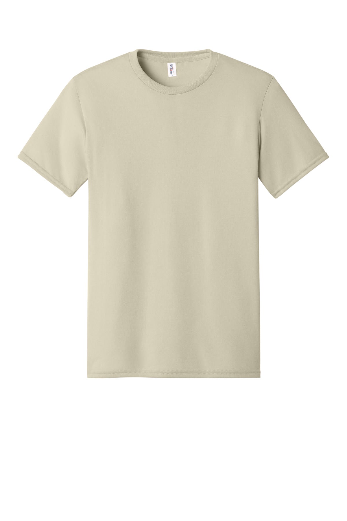 Front View of Putty Jerzees Dri-Power 100% Polyester T-Shirt. 21M plain