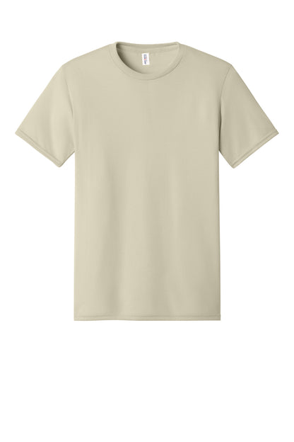 Front View of Putty Jerzees Dri-Power 100% Polyester T-Shirt. 21M plain