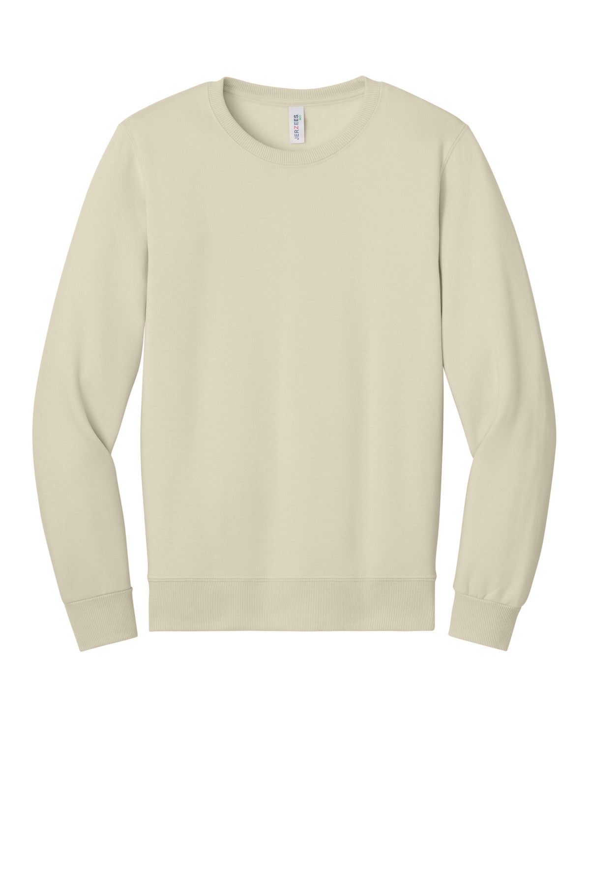 Front View of Putty Jerzees Eco Premium Blend Crewneck Sweatshirt 701M plain