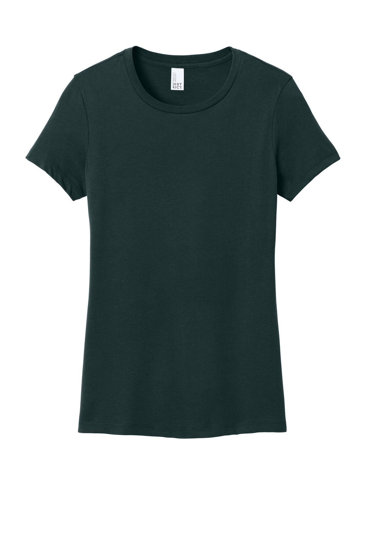 Front View of Rainforest District Women's Perfect Weight Tee. DM104L plain