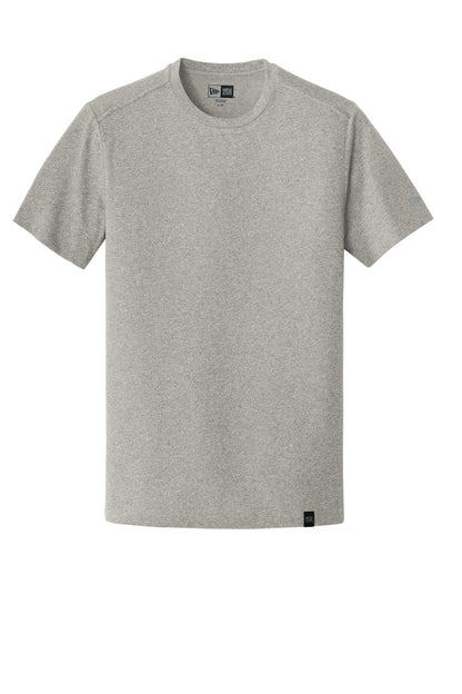 Front View of Rainstrm Gry H New Era Heritage Blend Crew Tee. NEA100 plain
