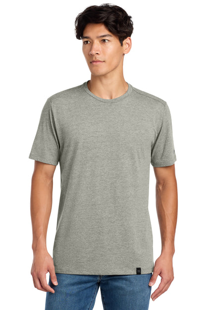 Front View of Rainstrm Gry H New Era Heritage Blend Crew Tee. NEA100 plain