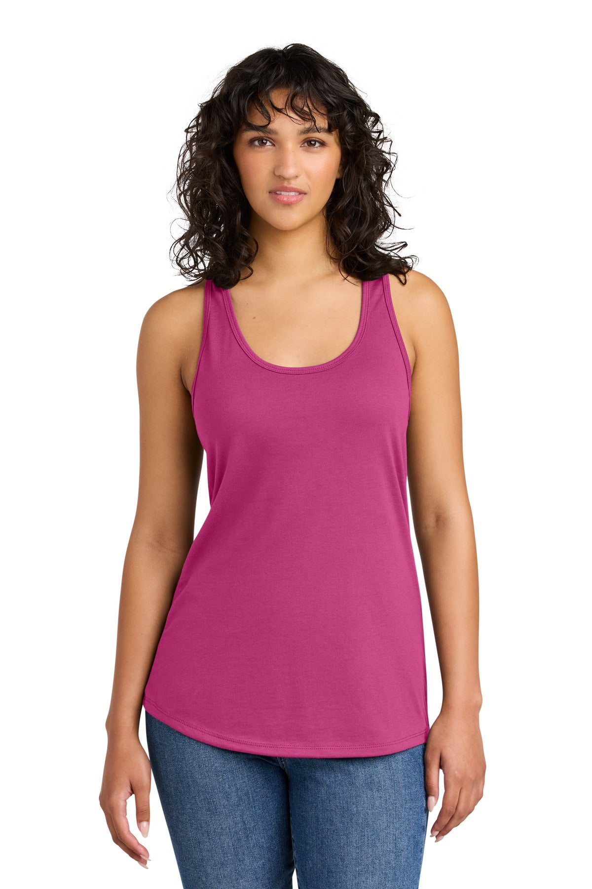 Front View of Raspberry Next Level Apparel Women's Ideal Racerback Tank NL1533 plain