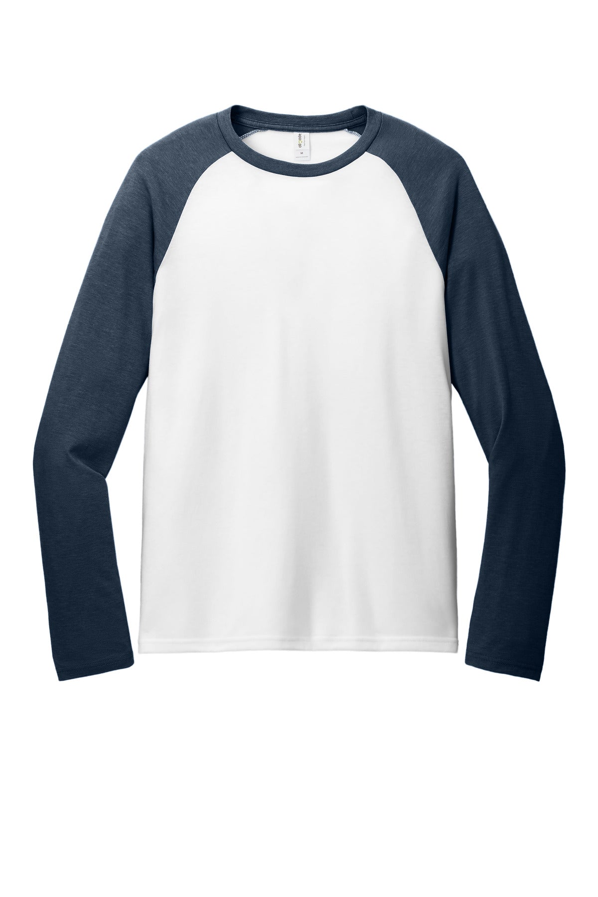 Front View of RblBl/BtWh Allmade Unisex Tri-Blend Long Sleeve Colorblock Raglan AL6009 plain