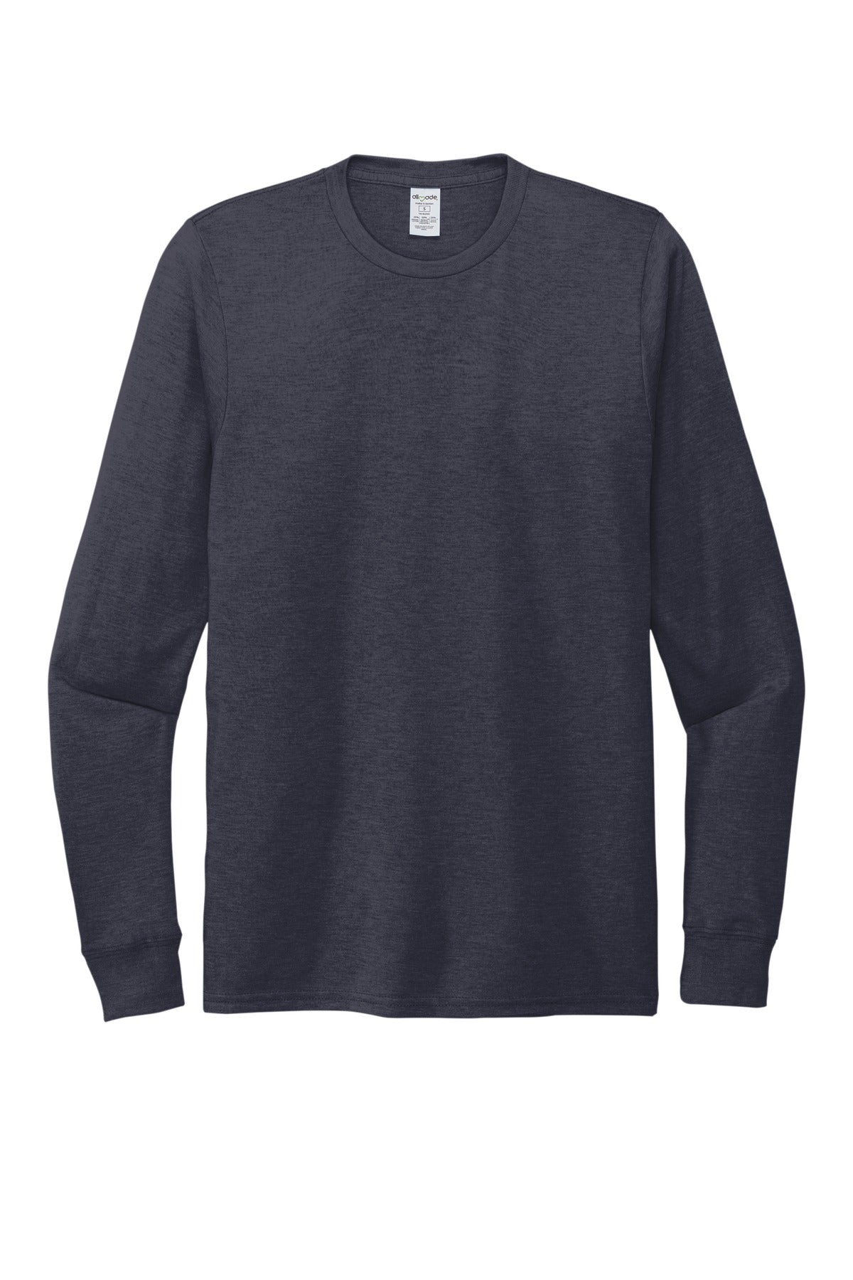 Front View of Rebel Blue Allmade Unisex Tri-Blend Long Sleeve Tee AL6004 plain