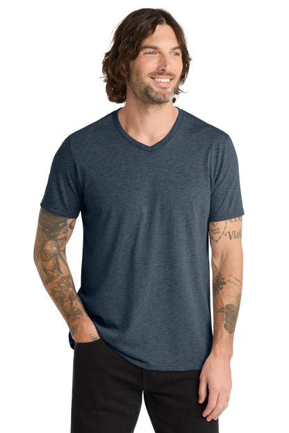 Front View of Rebel Blue Allmade Unisex Tri-Blend V-Neck Tee AL2014 plain