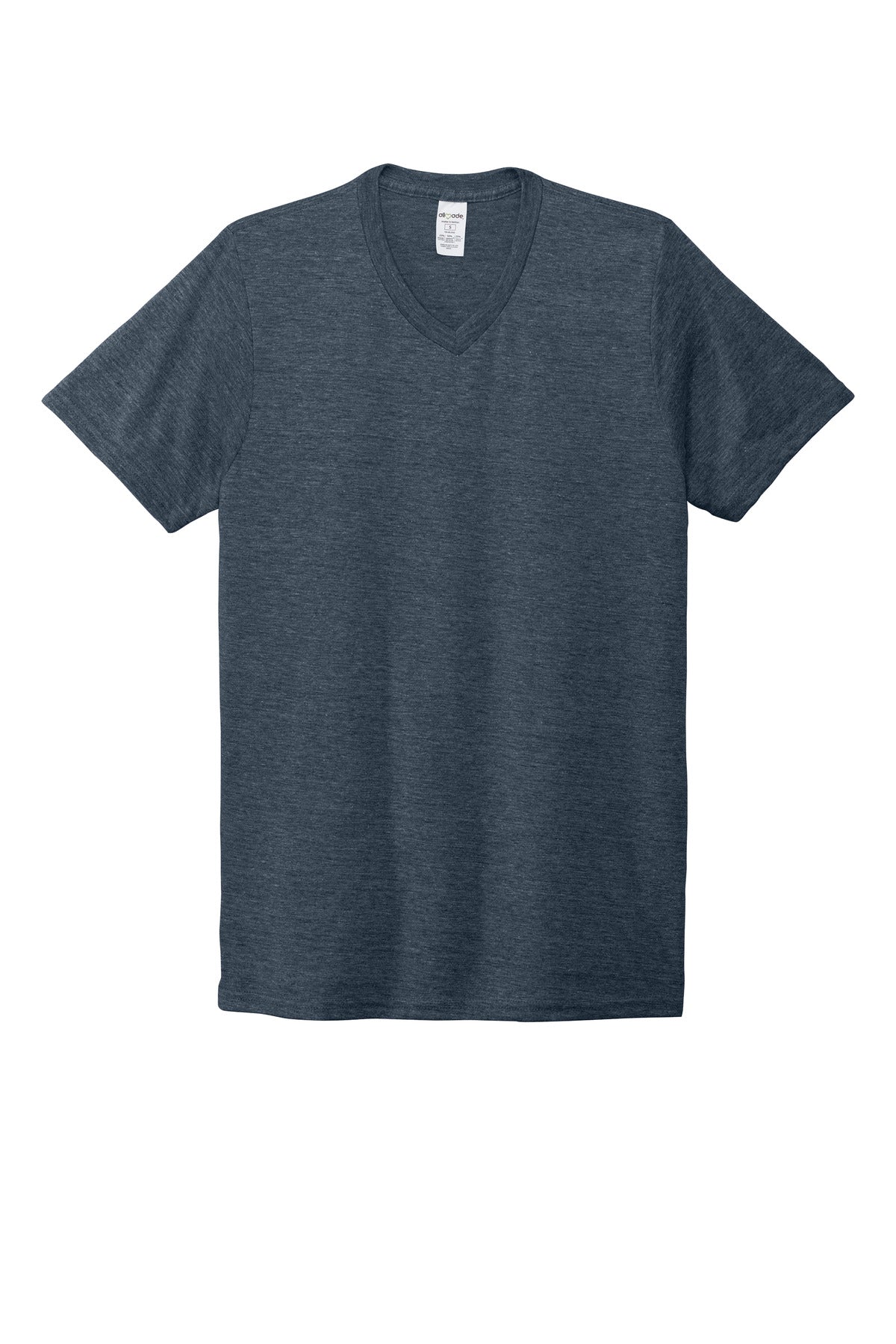 Front View of Rebel Blue Allmade Unisex Tri-Blend V-Neck Tee AL2014 plain