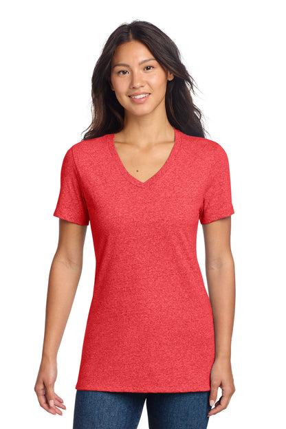 Front View of ReclmdRdHt Allmade Women's Recycled Blend V-Neck Tee AL2303 plain