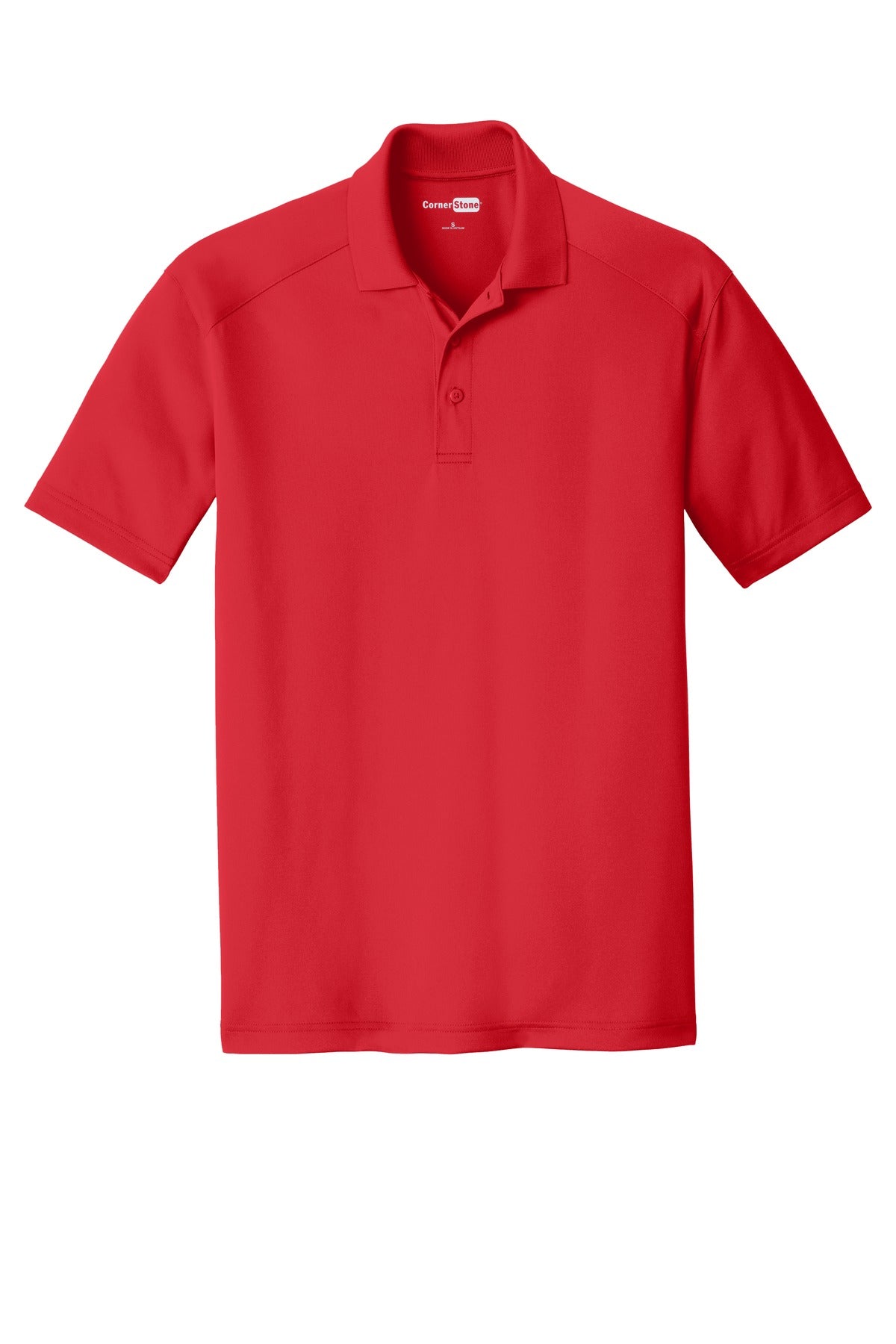 Front View of Red CornerStone Select Lightweight Snag-Proof Polo. CS418 plain