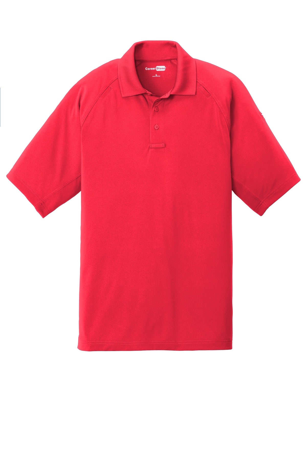 Front View of Red CornerStone Select Lightweight Snag-Proof Tactical Polo. CS420 plain