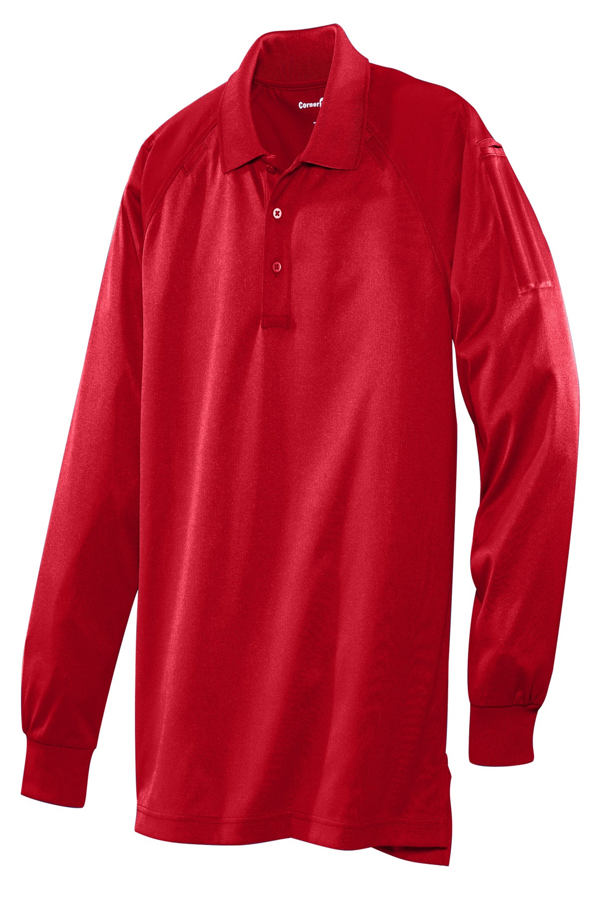 Front View of Red CornerStone - Select Long Sleeve Snag-Proof Tactical Polo. CS410LS plain