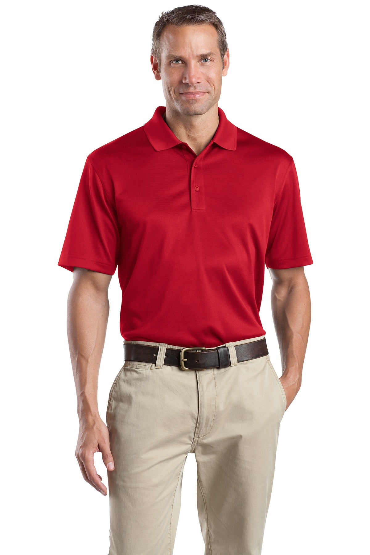 Front View of Red CornerStone - Select Snag-Proof Polo. CS412 plain