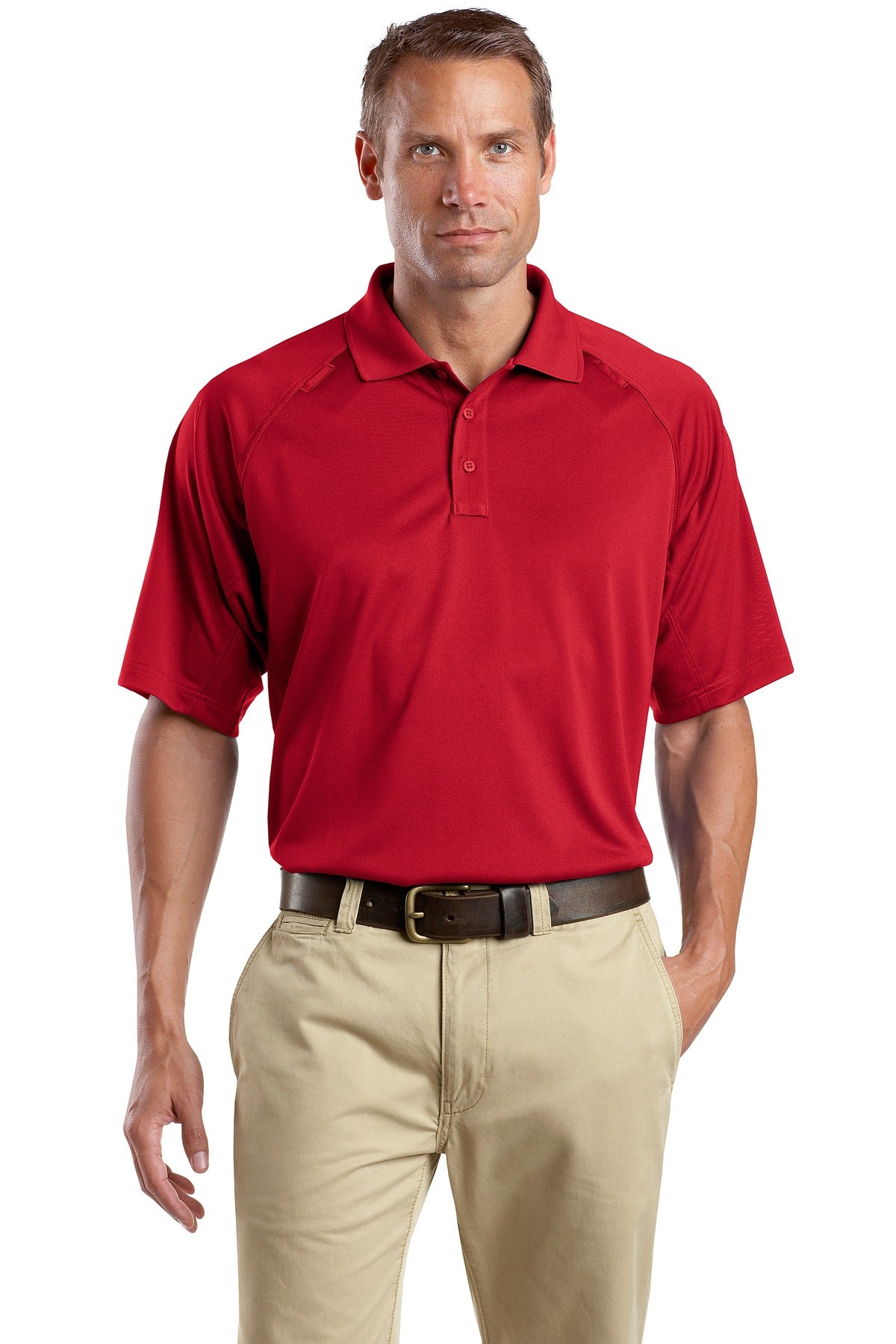 Front View of Red CornerStone - Select Snag-Proof Tactical Polo. CS410 plain