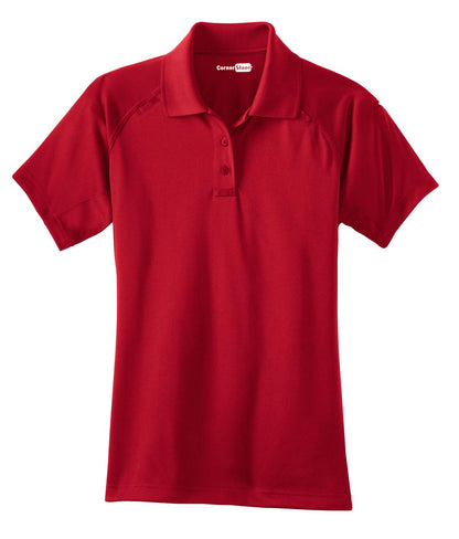 Front View of Red CornerStone Women's Select Snag-Proof Tactical Polo. CS411 plain