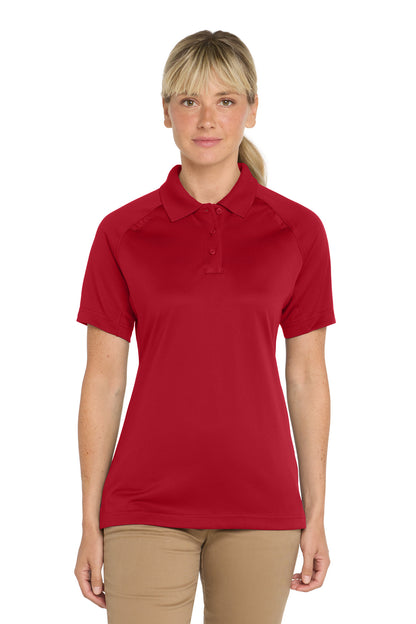 Front View of Red CornerStone Women's Select Snag-Proof Tactical Polo. CS411 plain