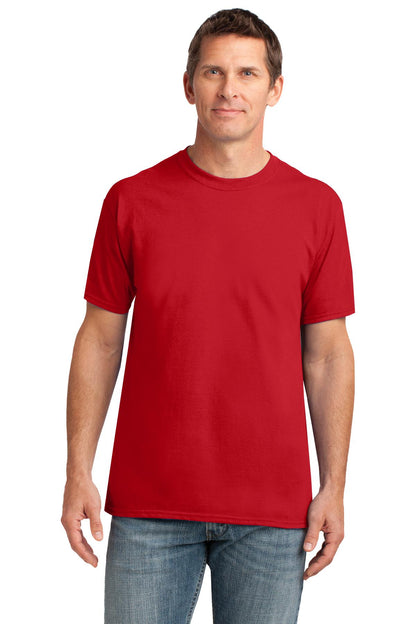 Front View of Red Gildan Gildan Performance T-Shirt. 42000 plain