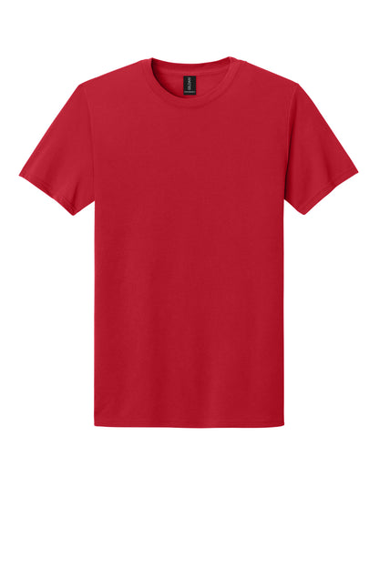 Front View of Red Gildan Gildan Performance T-Shirt. 42000 plain