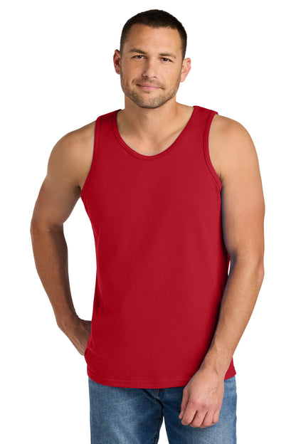 Front View of Red Gildan Heavy Cotton Tank Top. G5200 plain