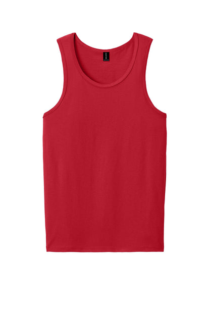 Front View of Red Gildan Heavy Cotton Tank Top. G5200 plain