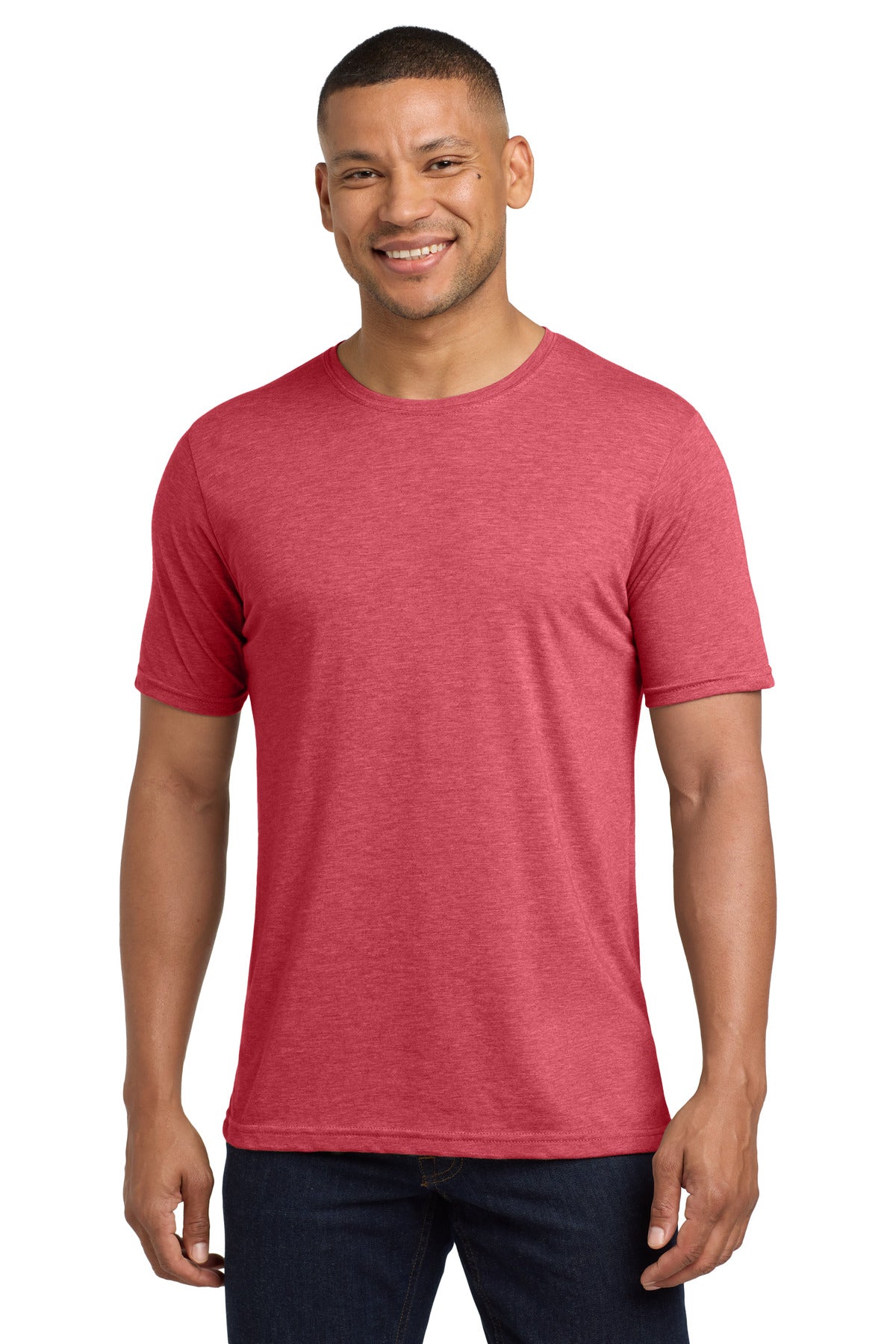 Front View of Red Next Level Apparel Adult Poly/Cotton Tee. NL6200 plain