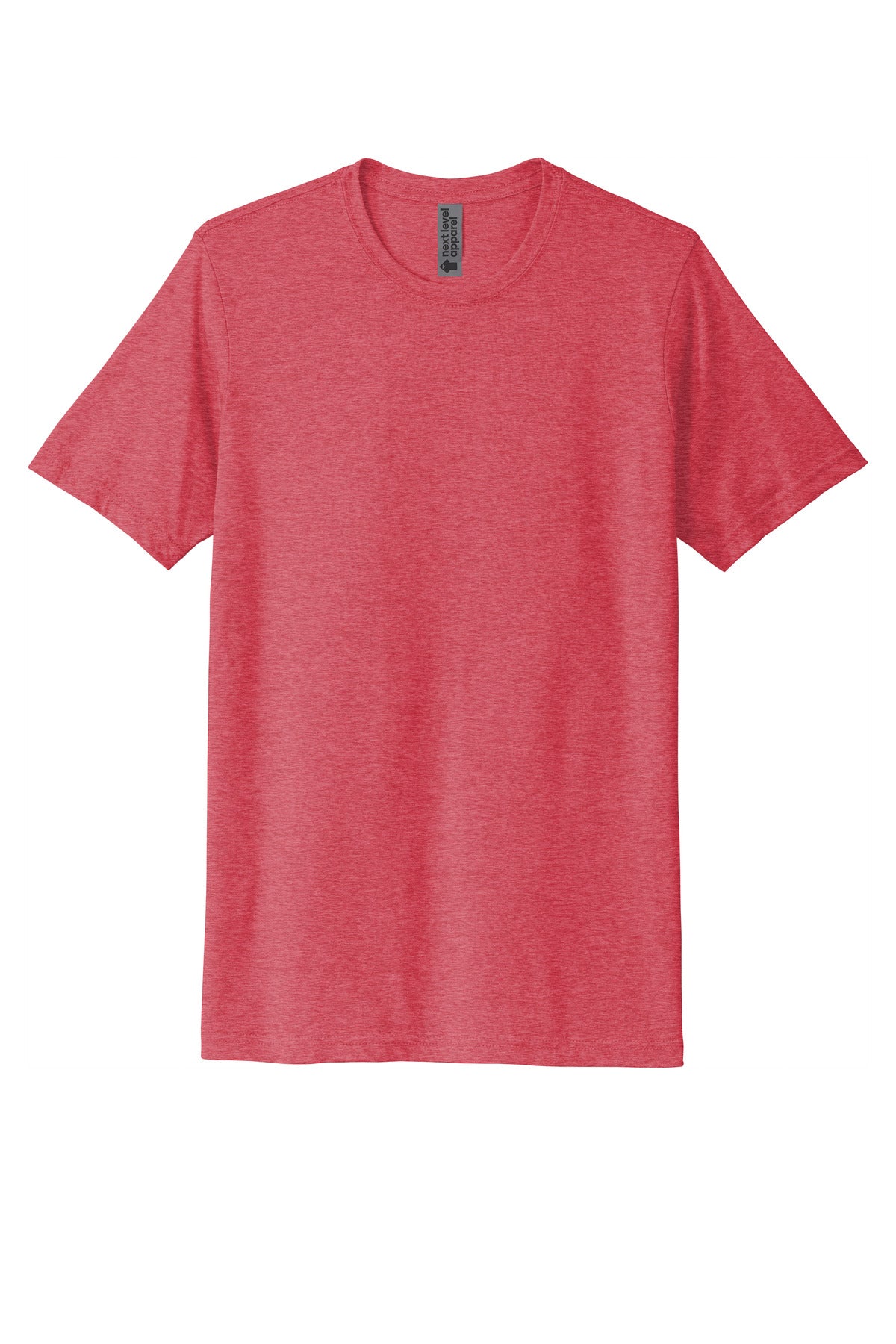 Front View of Red Next Level Apparel Adult Poly/Cotton Tee. NL6200 plain