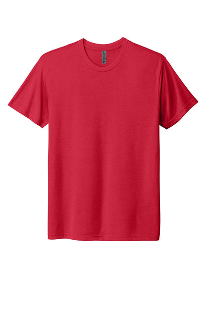 Front View of Red Next Level Apparel Adult Tri-Blend Tee. NL6010 plain