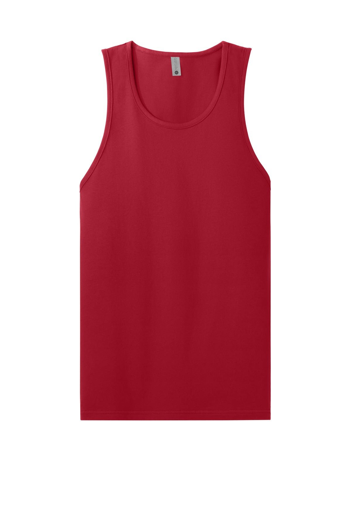 Front View of Red Next Level Apparel Cotton Muscle Tank NL3633 plain