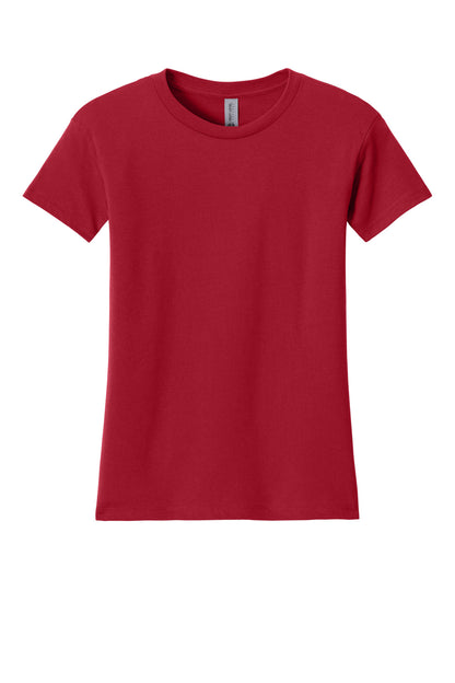 Front View of Red Next Level Apparel Women's Cotton Relaxed Tee NL3910 plain