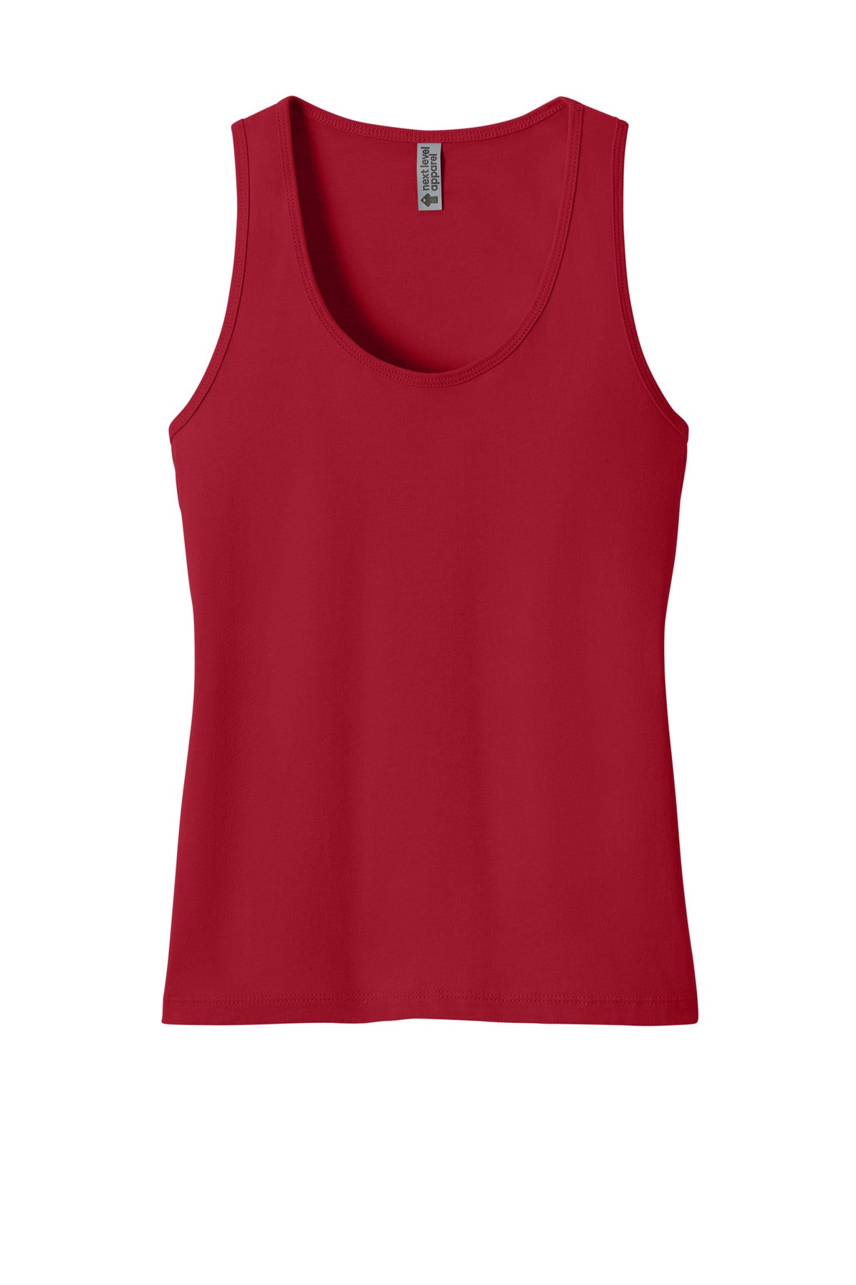 Front View of Red Next Level Apparel Women's Cotton Tank NL3933 plain