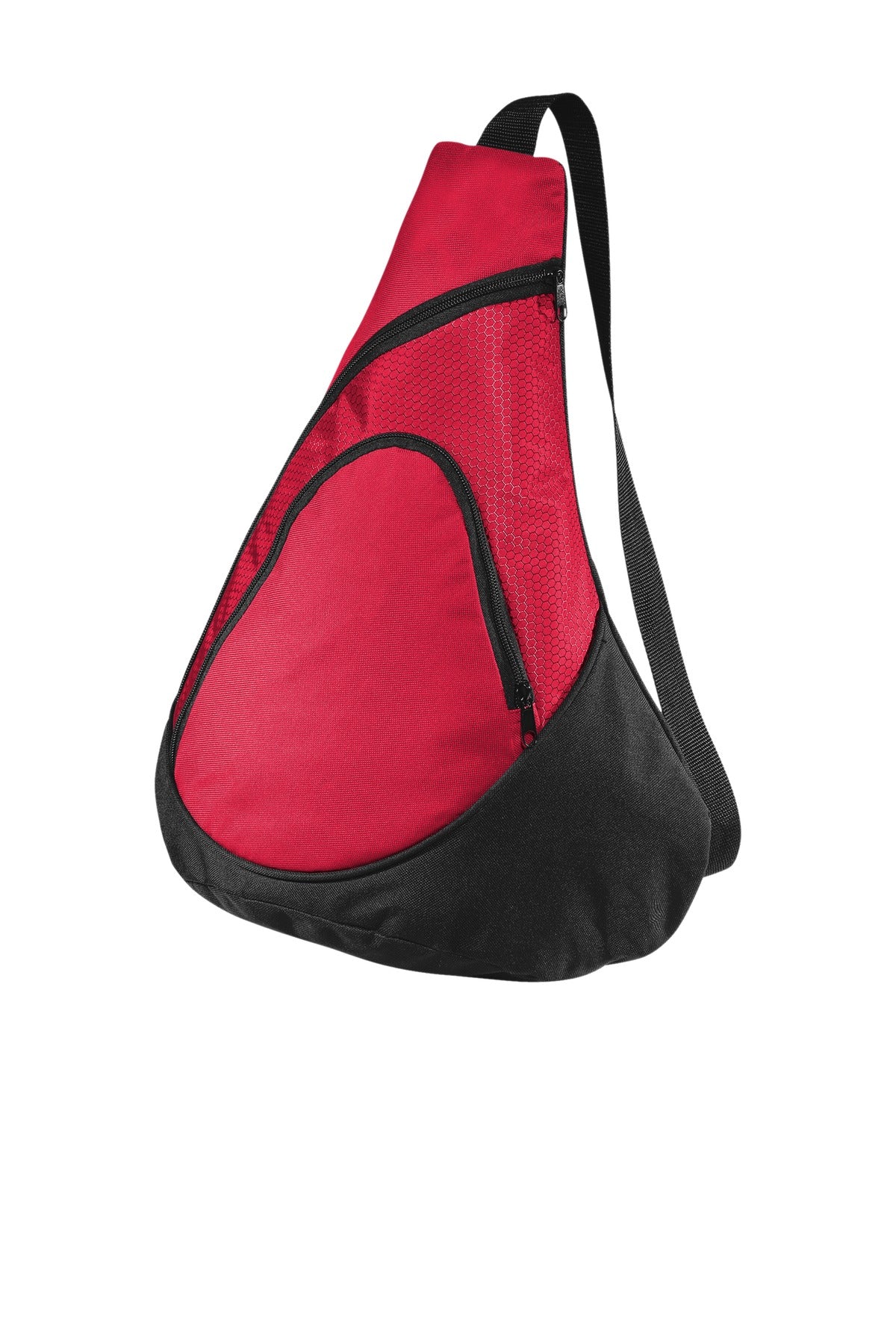 Front View of Red Port Authority - Honeycomb Sling Pack. BG1010 plain