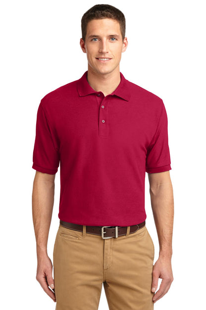 Front View of Red Port Authority Silk Touch Polo K500 plain