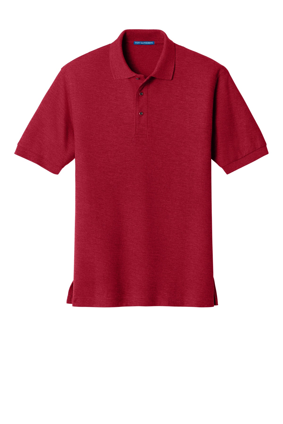 Front View of Red Port Authority Silk Touch Polo K500 plain
