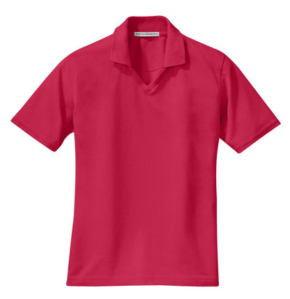 Front View of Red Port Authority Women's Rapid Dry Polo. L455 plain