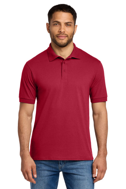 Front View of Red Port & Co Core Blend Jersey Knit Polo. KP55 plain