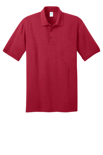 Front View of Red Port & Co Core Blend Jersey Knit Polo. KP55 plain